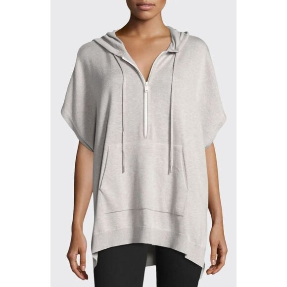 ATM Anthony Thomas Melillo Hooded Half Zip Poncho Gray Cashmere Womens XS/S $975 - Picture 1 of 15